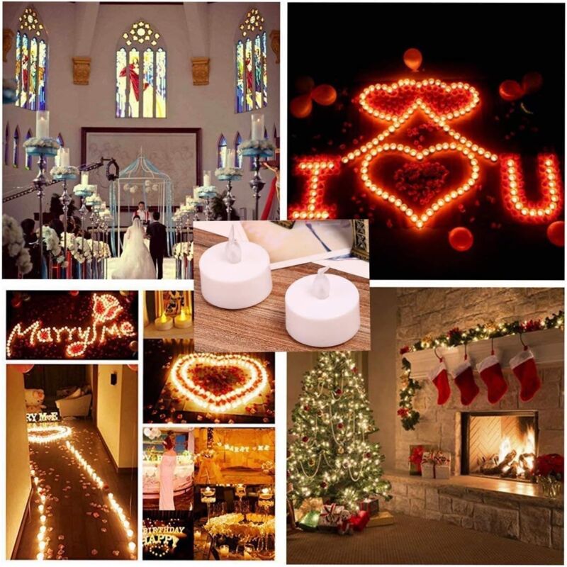 Pack of 24 warm white LED flameless tea light candles