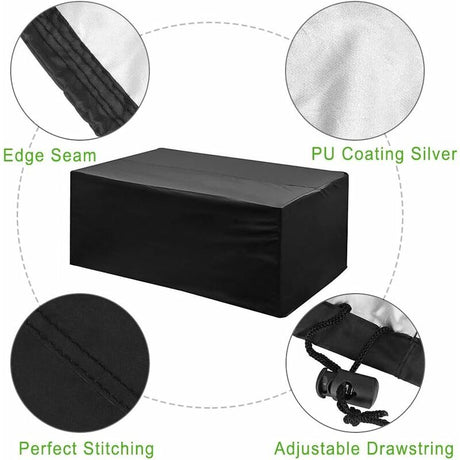 Rectangular Table Cover 210T Polyester, Black 200 x 160 x 70cm