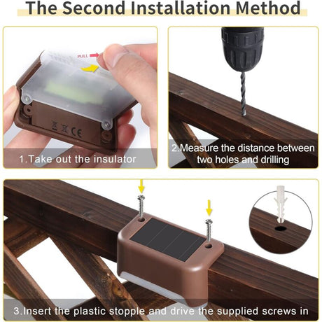 Solar LED deck lights in warm white - view 4
