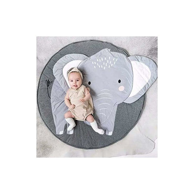 Round elephant design kids play and crawling mat, 90cm