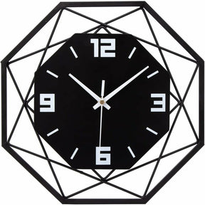 Wood and metal wall clock 30cm front view