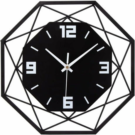 Wood and metal wall clock 30cm front view
