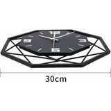Wood and metal wall clock 30cm shown on wall
