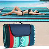 Ambleside extra large fleece picnic blanket 200 x 200cm spread on a park lawn with soft fleece top and water resistant PEVA backing