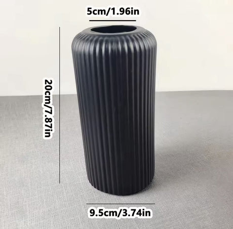 Matte black modern decorative flower vase