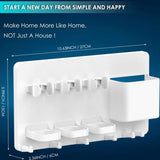 White toothbrush organiser shown with 27cm length and 15cm width