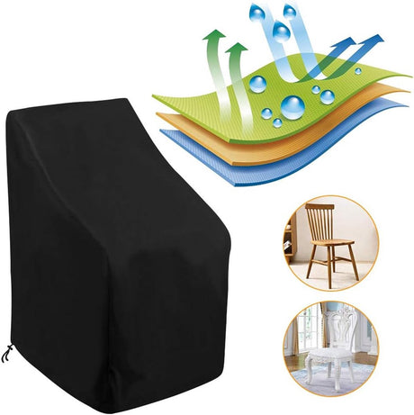Stackable Chair Cover Oxford 210D Black 64 x 64 x 120cm