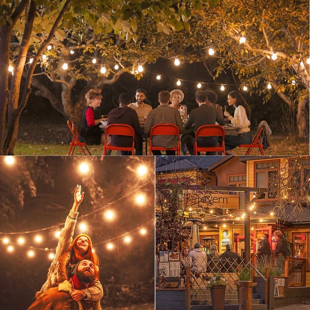 Otranto Outdoor String Lights, G40 Bulbs, 52 LED, 30m, Warm White