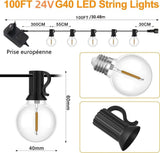 Otranto Outdoor String Lights, G40 Bulbs, 52 LED, 30m, Warm White
