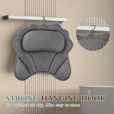 Close up of the breathable quick drying 4D air mesh fabric on the bath pillow