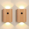 2 pack rechargeable LED wall light with motion sensor warm white