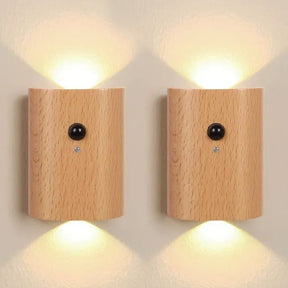 2 pack rechargeable LED wall light with motion sensor warm white