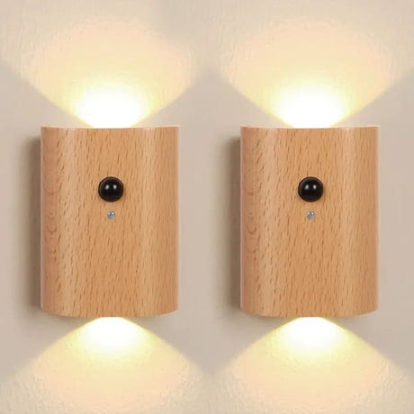 2 pack rechargeable LED wall light with motion sensor warm white