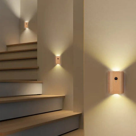 2 pack rechargeable LED wall light with motion sensor warm white