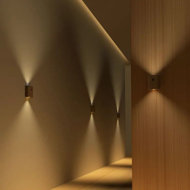 2 pack rechargeable LED wall light with motion sensor warm white