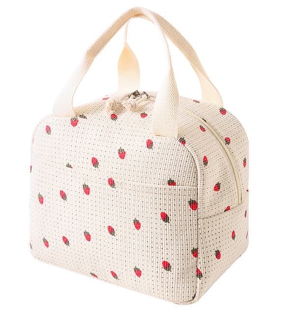 Merimbula corduroy insulated lunch bag cooler with front pocket and double zipper