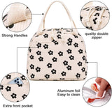 Merimbula corduroy insulated lunch bag cooler with front pocket and double zipper view 5