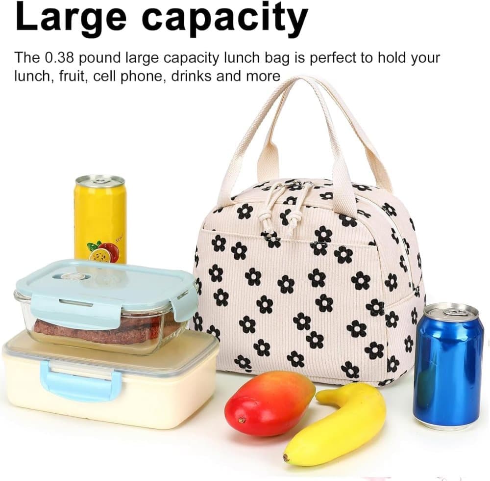 Goalen Insulated Corduroy Lunch Bag, 26cm