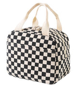 Corduroy insulated lunch bag with front pocket for meals on the go