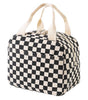 Corduroy insulated lunch bag with front pocket for meals on the go