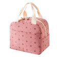 Corduroy insulated lunch bag with double zipper for picnics and work