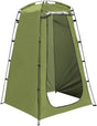 Ushuaia green pop up changing tent standing open with side window