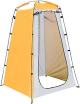 Bariloche multicolour pop up changing tent standing open with side window