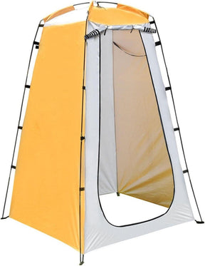 Bariloche multicolour pop up changing tent standing open with side window