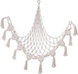 Sidmouth white woven cotton corner toy storage hammock