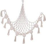Sidmouth white woven cotton corner toy storage hammock