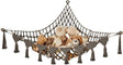 Sidmouth dark grey woven cotton corner toy storage hammock