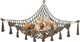 Sidmouth dark grey woven cotton corner toy storage hammock