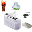 Purple portable ice maker with transparent lid and 0.5 litre removable water tank