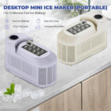 White portable ice maker with 12V car adapter cable for road trips