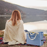 Belves Beach Bag, Large Canvas Tote