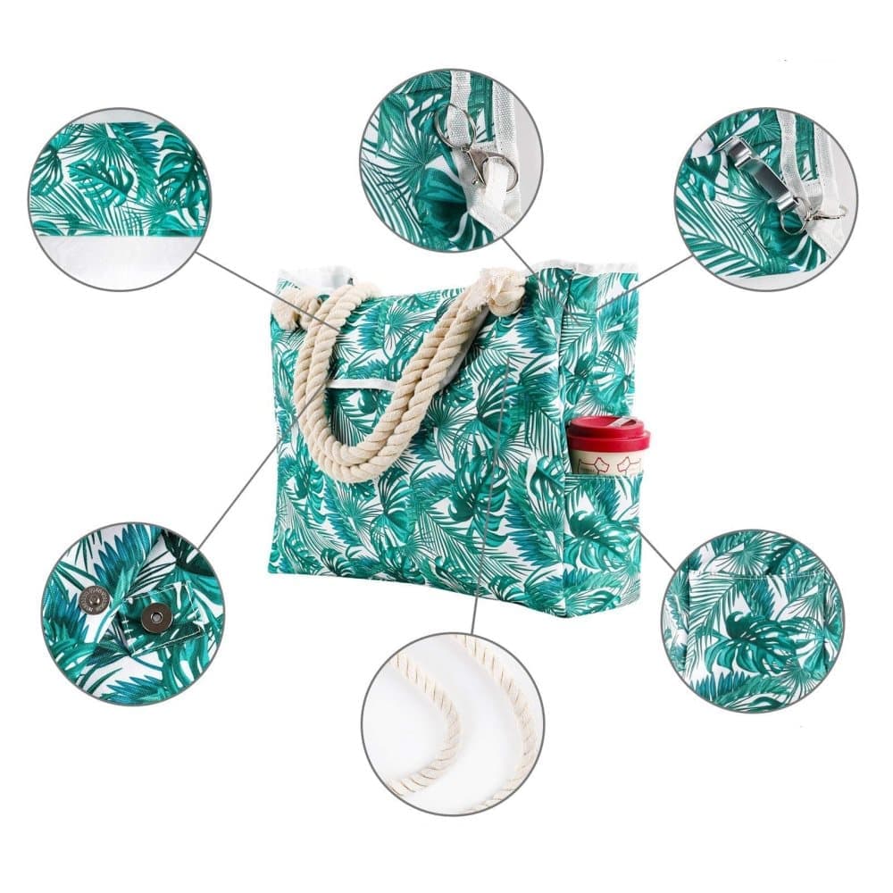 Belves Beach Bag, Large Canvas Tote