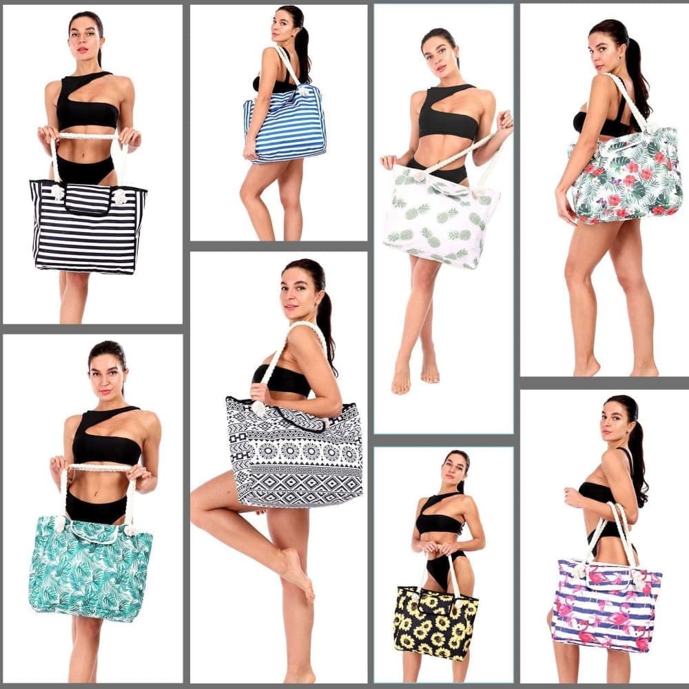 Belves Beach Bag, Large Canvas Tote