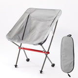 Grey padded folding camp chair with 7075 aluminium alloy frame