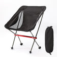Black padded folding camp chair with 7075 aluminium alloy frame