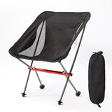 Black padded folding camp chair with 7075 aluminium alloy frame