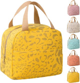Yellow foldable insulated lunch bag for work and travel