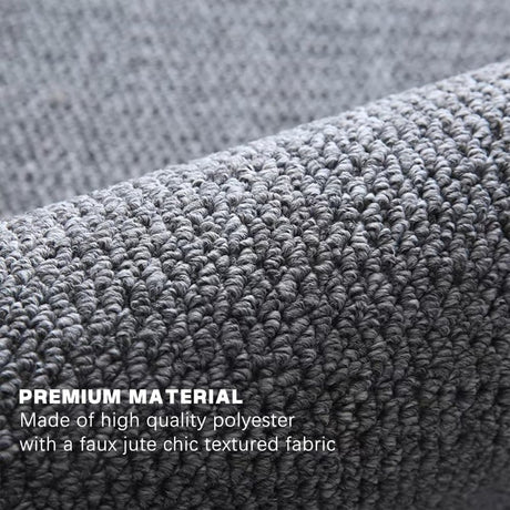 Grey faux jute non-slip door mat with raised dirt-trapping pattern, 60 x 90 cm