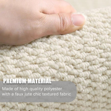 Faux jute non-slip door mat with raised dirt-trapping pattern, 60 x 90 cm
