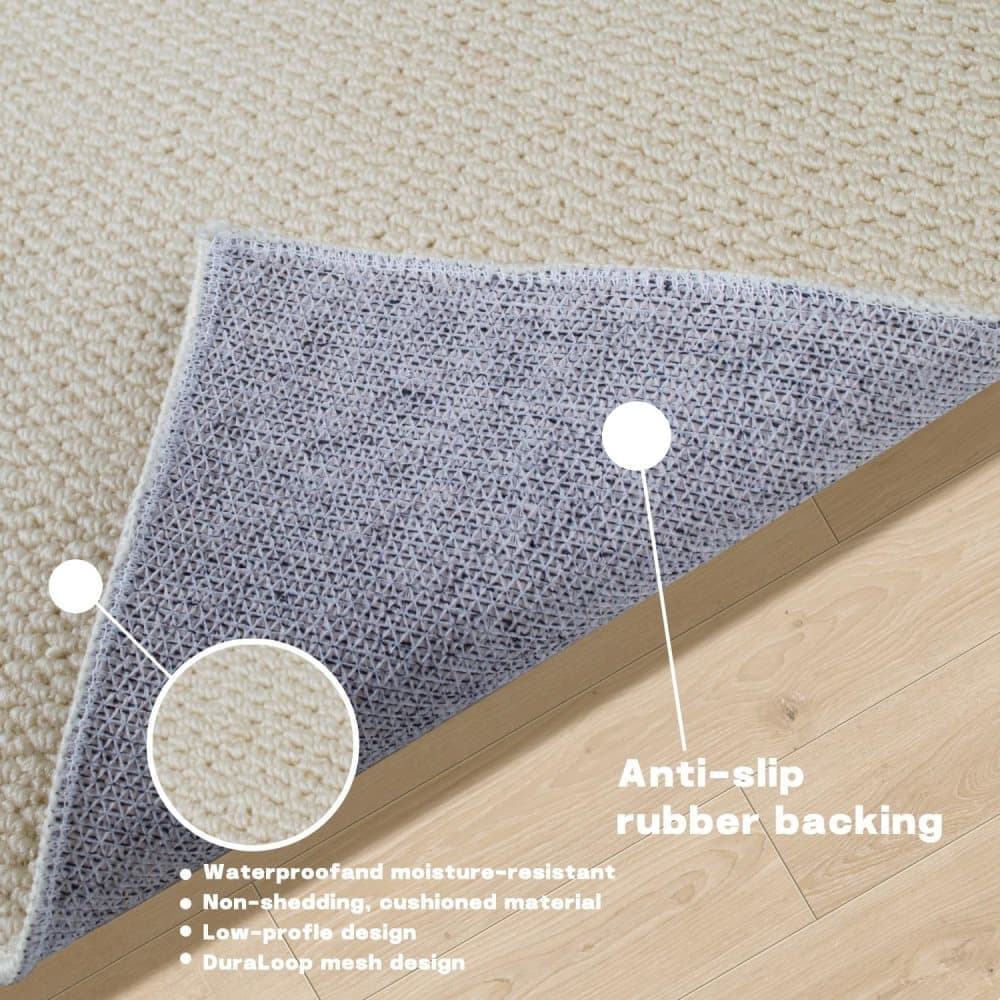 Faux jute non-slip door mat with raised dirt-trapping pattern, 60 x 90 cm
