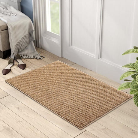 Brown faux jute door mat 40 x 60cm