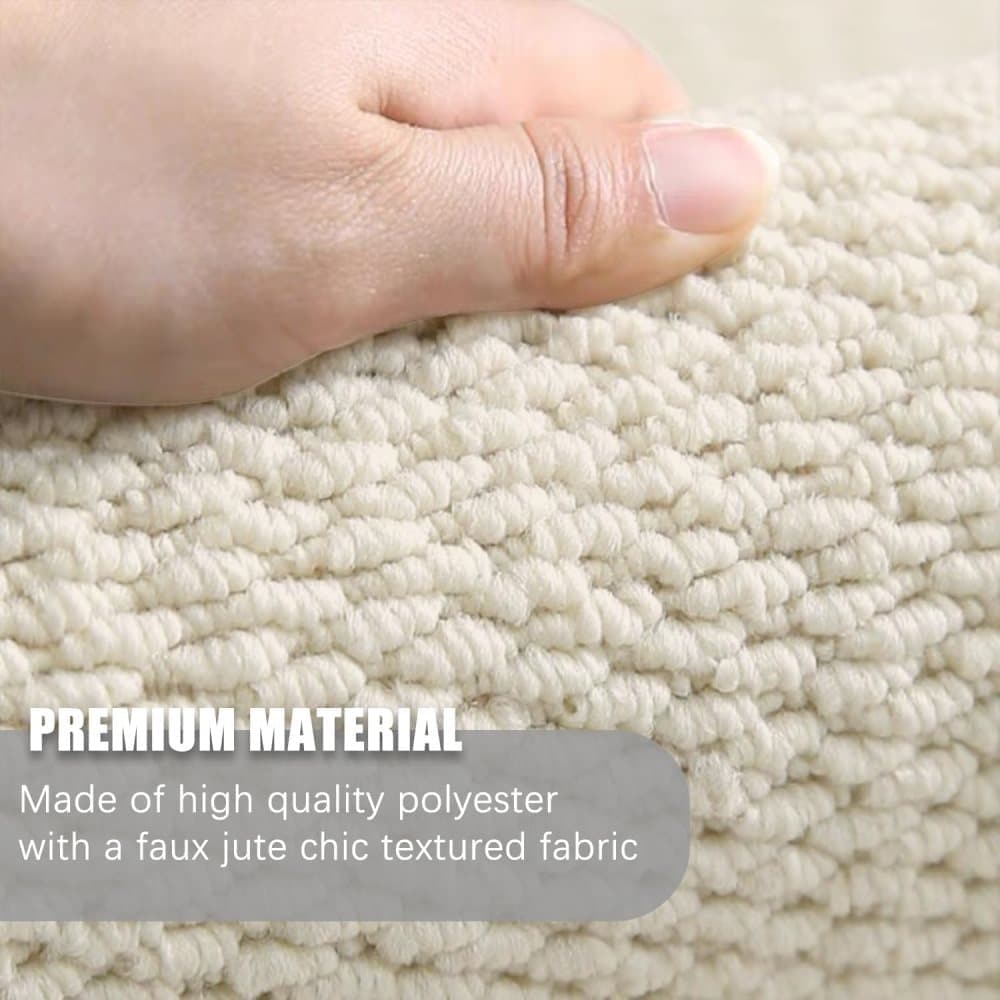 Beige faux jute door mat - view 2