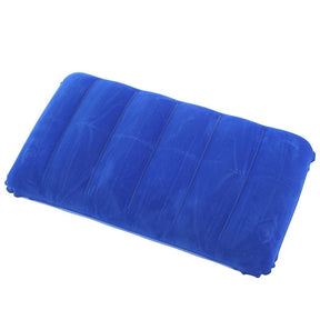 Blue inflatable camping pillow for outdoor travel