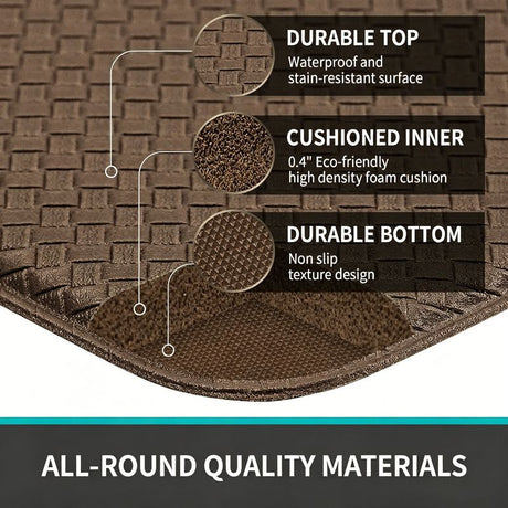 Brown anti fatigue cushioned kitchen floor mat 44 x 120cm view 2