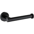 Matte black stainless steel wall mounted toilet paper holder with roll fitted