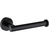 Matte black stainless steel wall mounted toilet paper holder with roll fitted